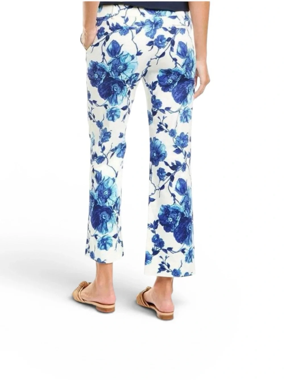 Tory Burch Kara Pant in Blue & White Rosemont Size 6 LIKE NEW